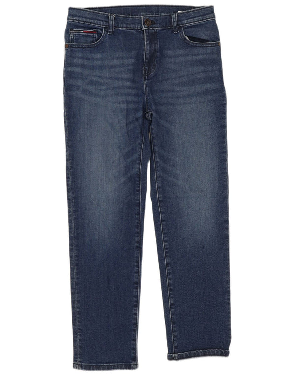 Tommy Hilfiger Boys Straight Jeans 13-14 Years W28 L25 Navy Blue Cotton