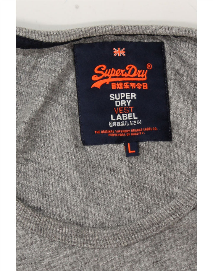 Colete gráfico masculino SUPERDRY grande bloco colorido cinza