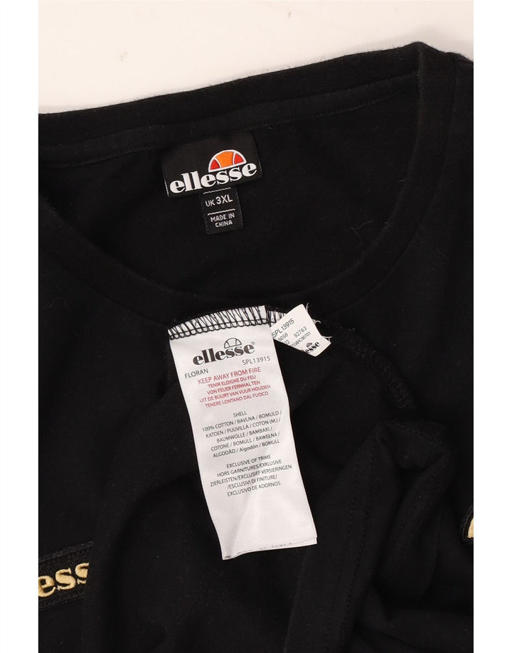 Camiseta masculina ELLESSE Top 3XL algodão preto