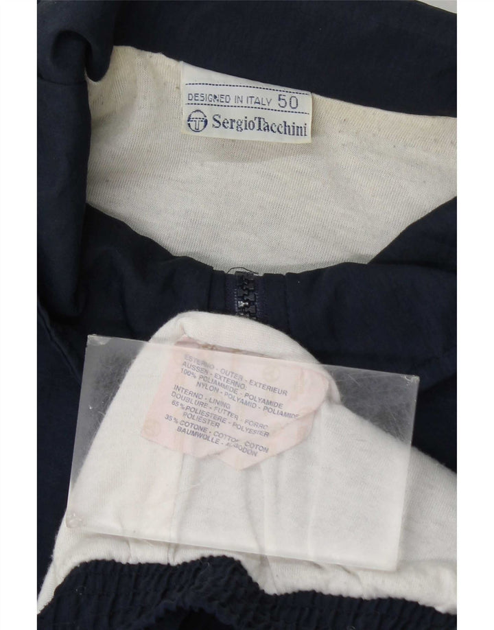 Sergio Tacchini Mens Treino Top Jacket IT 50 Médio Azul Marinho