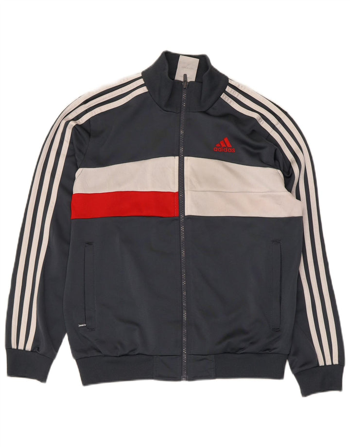 Jaqueta Adidas Meninos Treino Top 11-12 Anos Cinza Colorblock Poliéster
