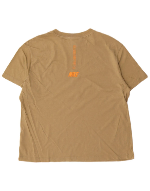 Camiseta Nike masculina gráfica Top pequeno algodão cáqui