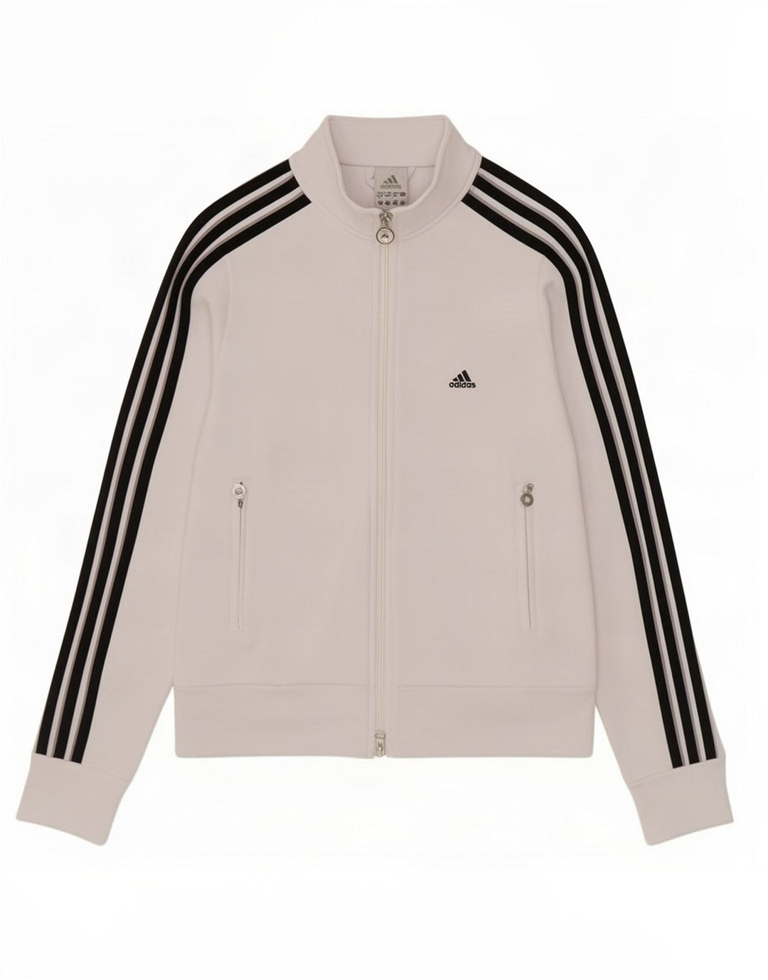 Adidas Womens Tracksuit Top Jacket UK 10 Pequeno Poliéster Branco