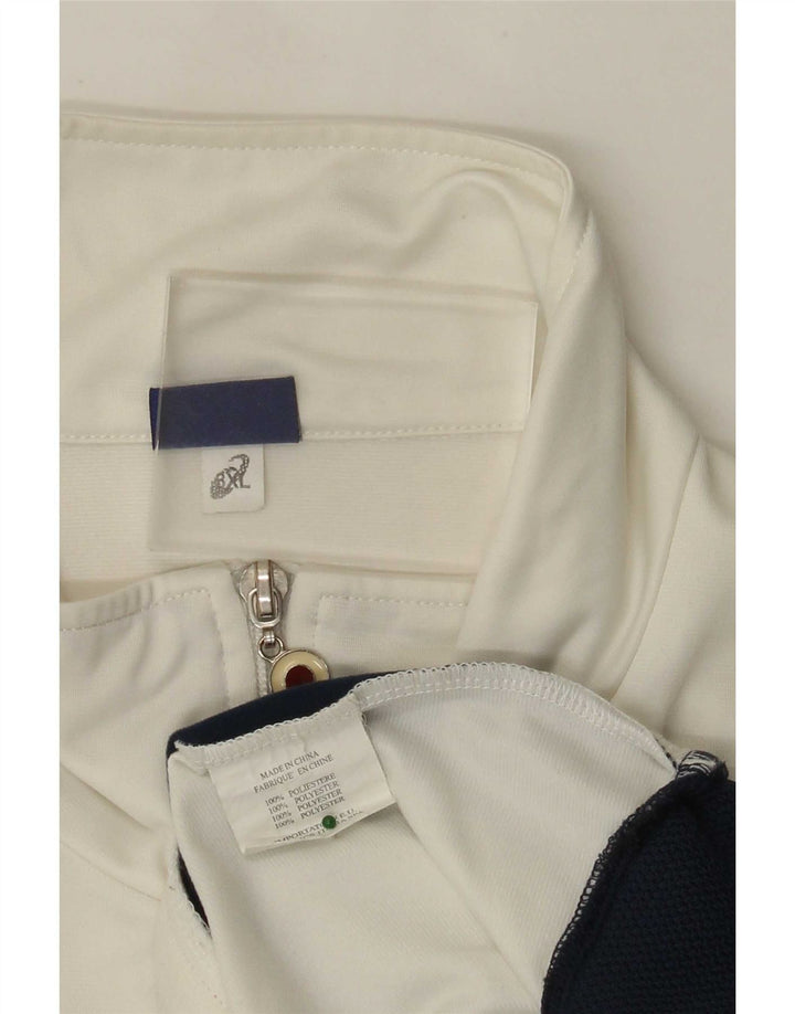 Asics Mens Tracksuit Top Jacket XL Branco Colourblock Poliéster