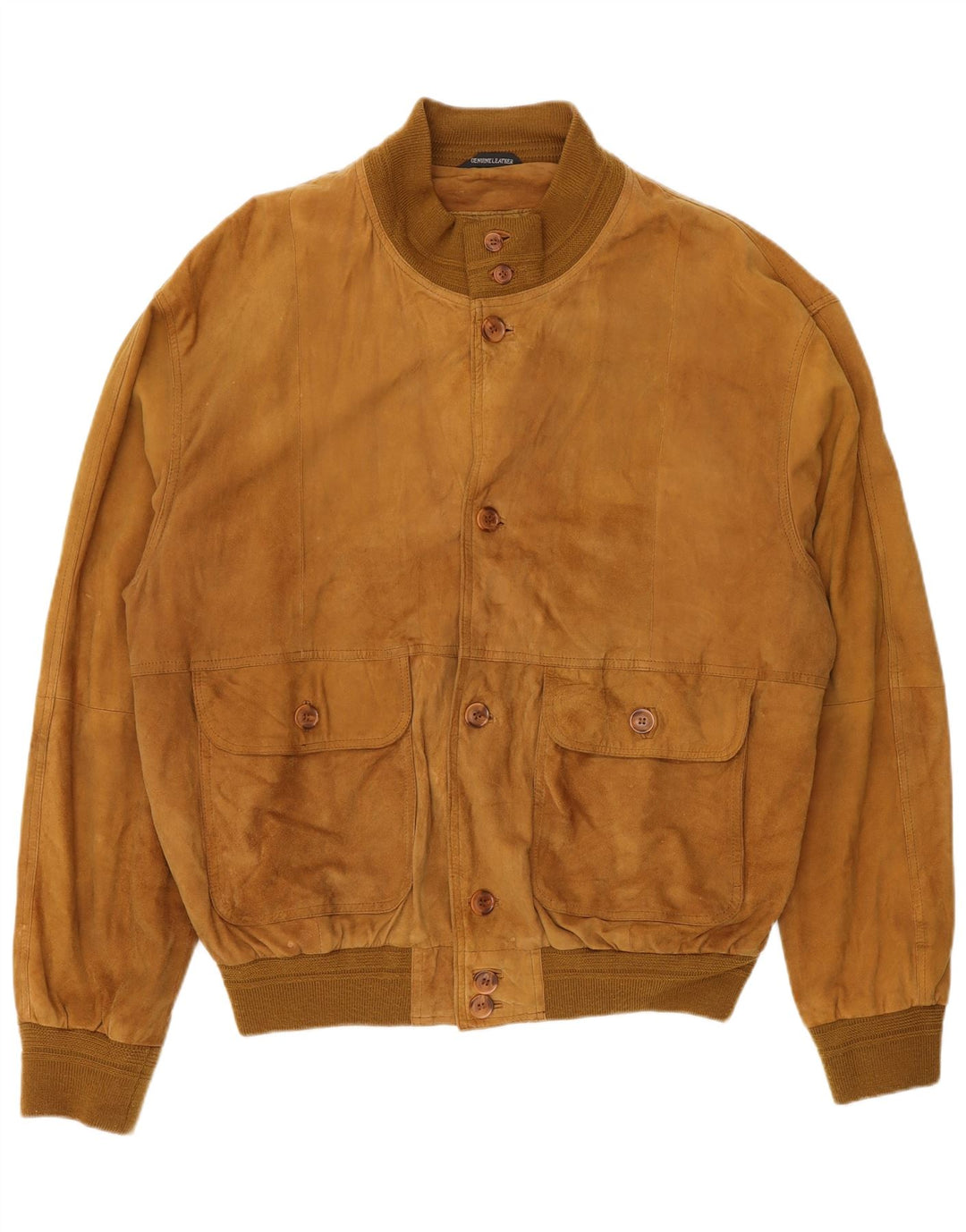 Jaqueta bomber masculina vintage de camurça IT 54 2XL couro bege