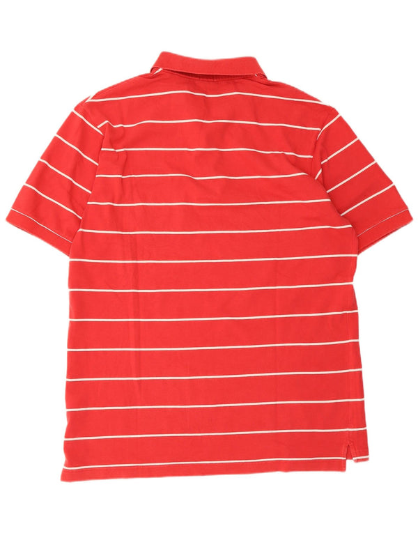Camisa polo masculina Slim Fit Conte of Florence 2XL de algodão listrado vermelho