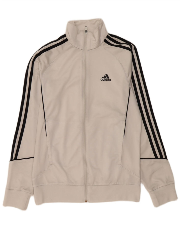 Adidas Mens Tracksuit Top Jacket UK 36/38 Pequeno Poliéster Branco