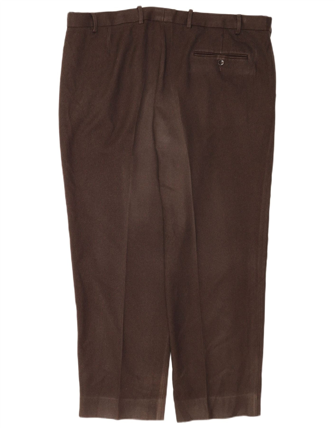 Calça masculina reta regular Marks & Spencer W42 L29 poliéster marrom