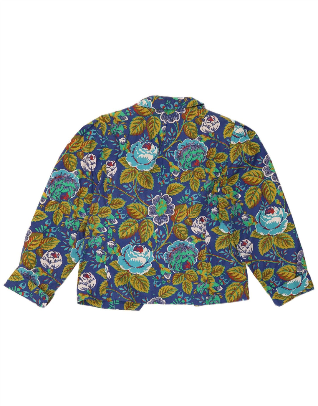 Jaqueta blazer feminina JEAN CLAIRE com 1 botão IT 42 algodão floral azul médio