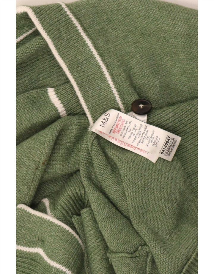 Suéter cardigã masculino Marks & Spencer 2XL poliéster verde