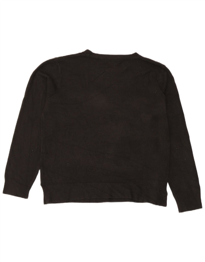 Suéter feminino Marks & Spencer com gola redonda Reino Unido 14 acrílico preto médio