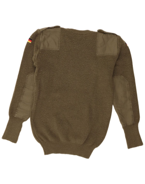 Suéter vintage masculino militar com gola redonda IT 50 médio cáqui exército