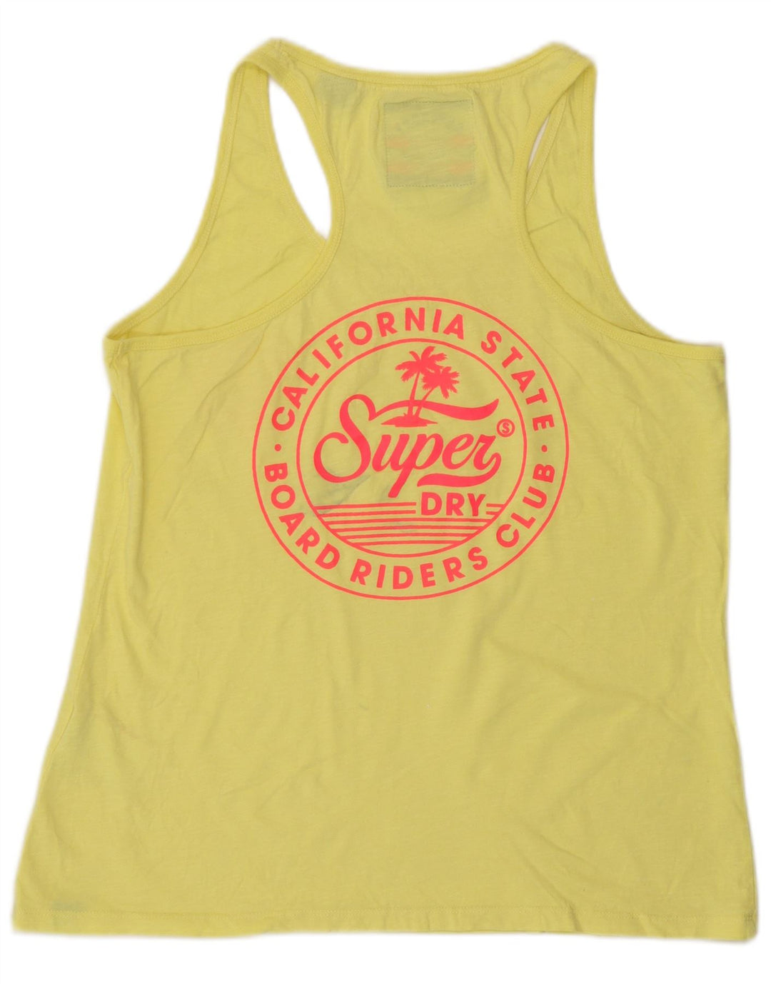 Top de colete gráfico feminino Superdry UK 12 algodão amarelo médio