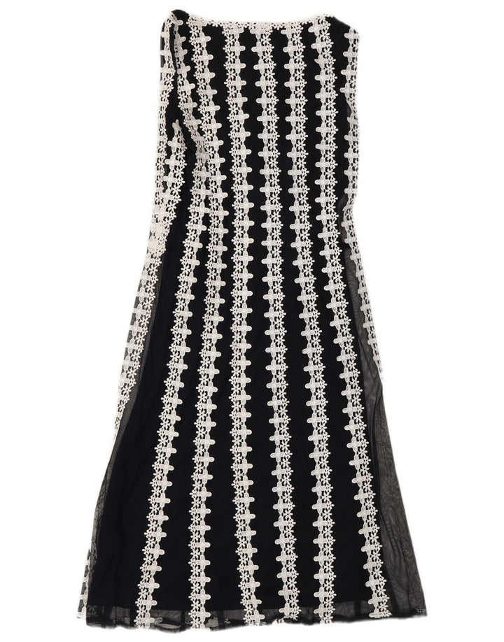 Vestido maxi feminino sem mangas FASE EIGHT Reino Unido 10 pequeno azul marinho floral