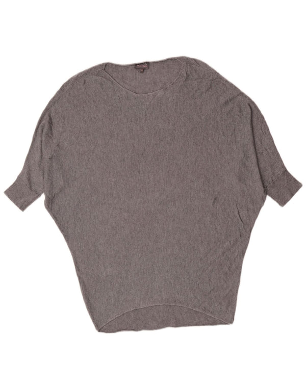 Suéter feminino de manga 3/4 com gola canoa Phase Eight Reino Unido 6 XS cinza