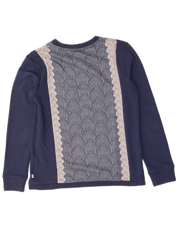 ADIDAS Womens Graphic Sweatshirt Jumper UK 14 Médio Azul Marinho Geométrico