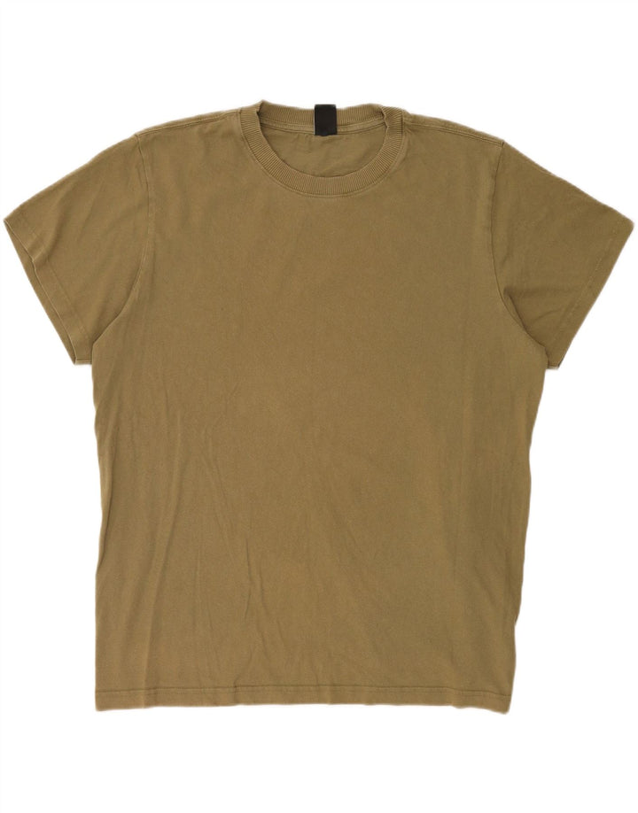 Camiseta masculina G-Star Top grande de algodão cáqui