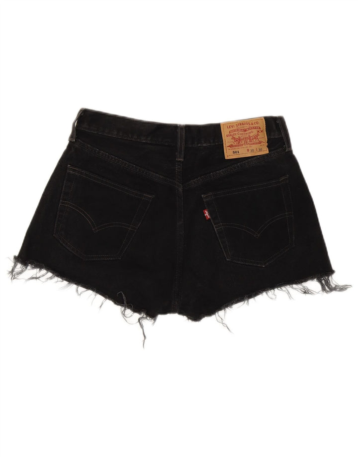Shorts jeans feminino Levi's 501 W30 médio preto algodão