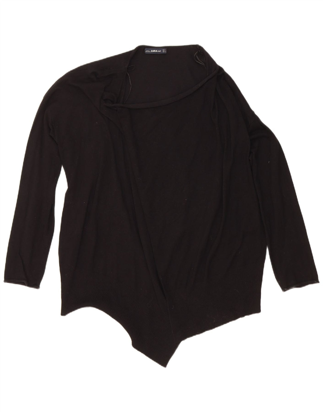 Suéter cardigã aberto feminino Zara Reino Unido 14 viscose preta média