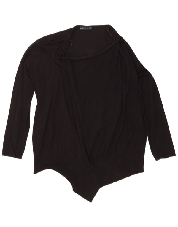Suéter cardigã aberto feminino Zara Reino Unido 14 viscose preta média