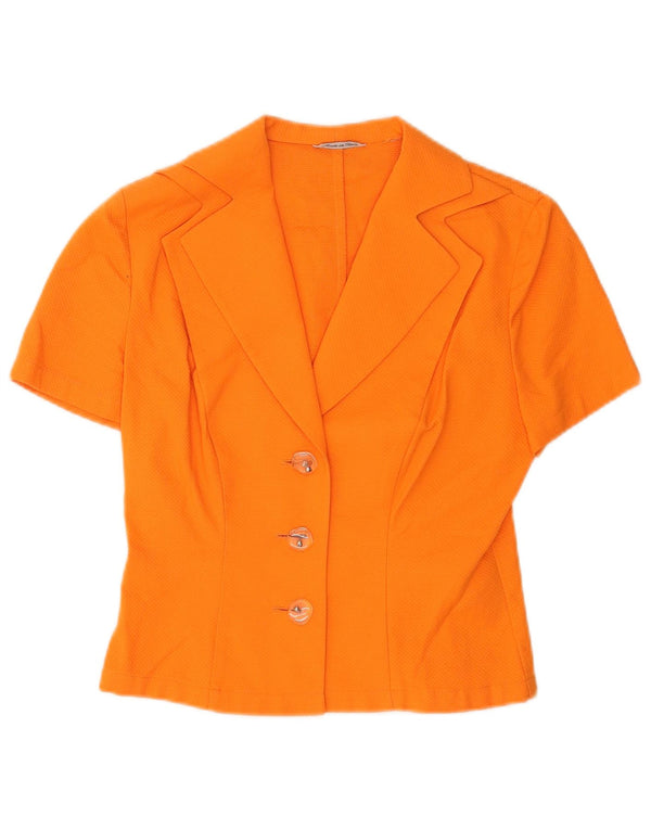 Cardigã feminino de manga curta Accento By Marzotto UK 10 pequeno laranja