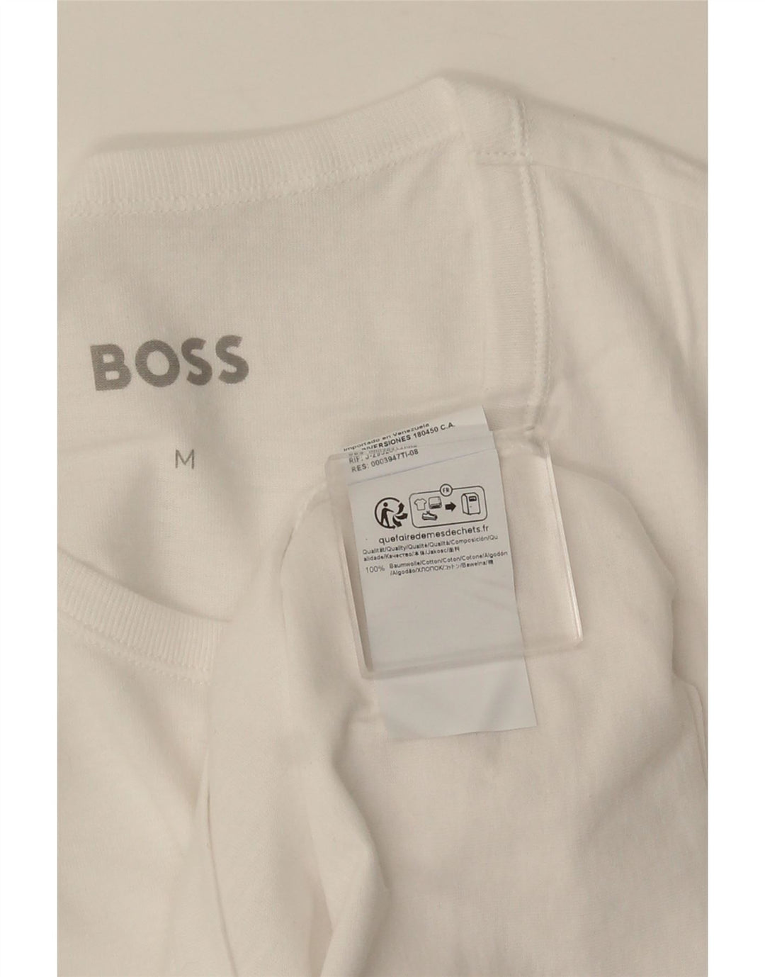 Camiseta masculina HUGO BOSS Top médio algodão branco