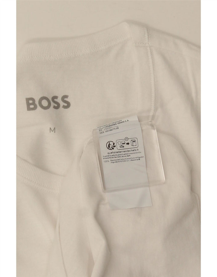 Camiseta masculina HUGO BOSS Top médio algodão branco