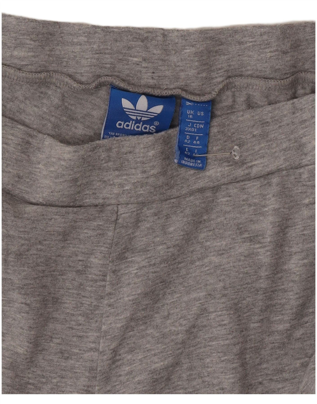 Leggings Adidas Feminino UK 16 Grande Algodão Cinza
