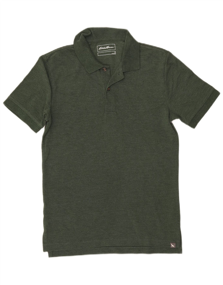 EDDIE BAUER Camisa polo masculina pequena de algodão verde