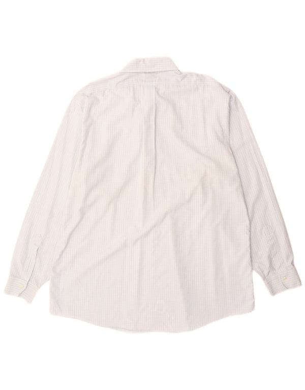 Camisa masculina Brooks Brothers tamanho 18 2XL algodão xadrez azul