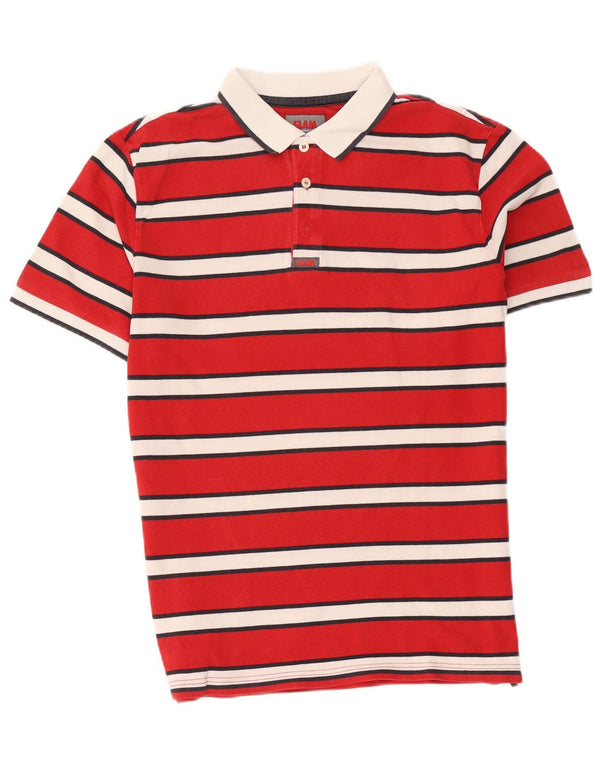 Camisa polo masculina Slam Rugby XL listrada vermelha de algodão
