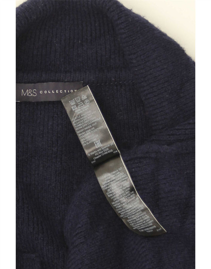 Suéter cardigã feminino Longline Marks & Spencer Reino Unido 16 grande azul marinho
