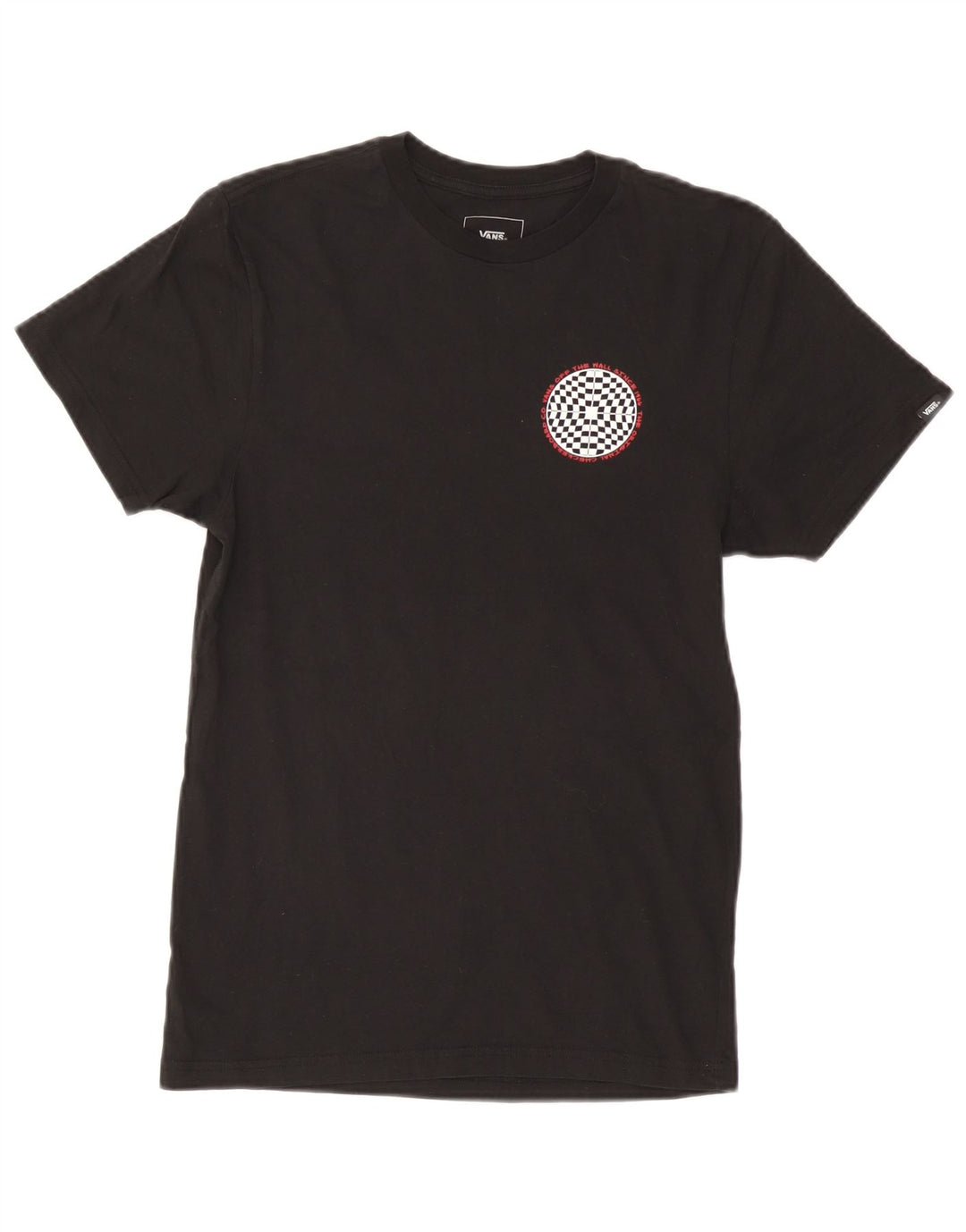 Vans Camiseta masculina gráfica top pequeno algodão preto