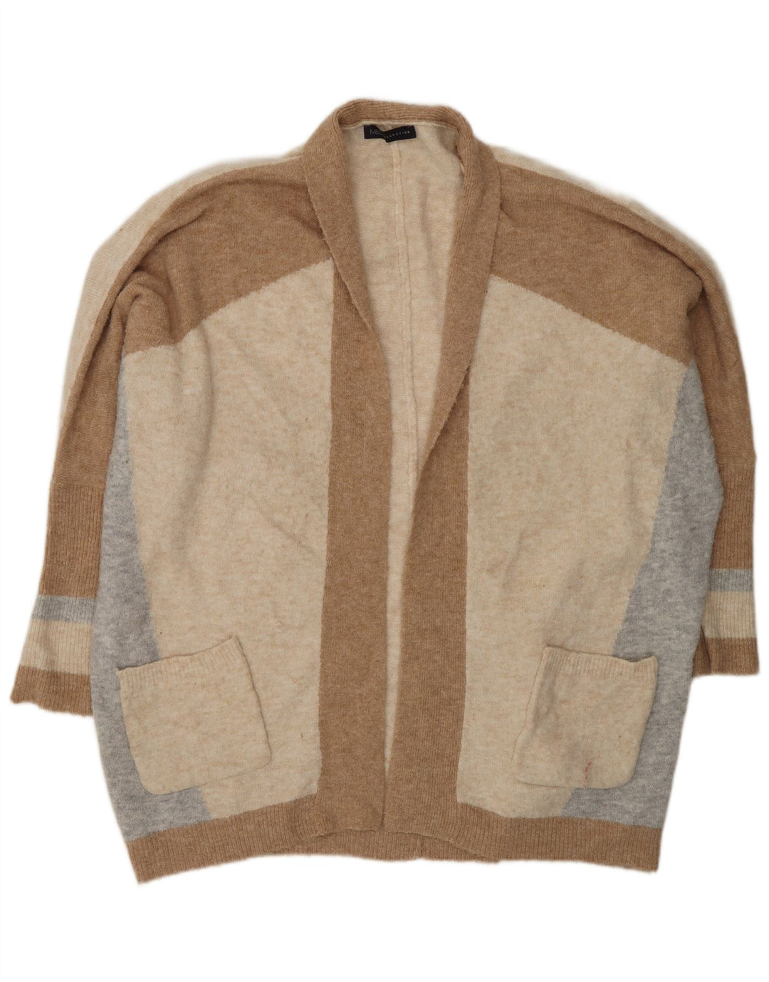 Suéter cardigã feminino Longline Marks & Spencer Reino Unido 16 grande bege