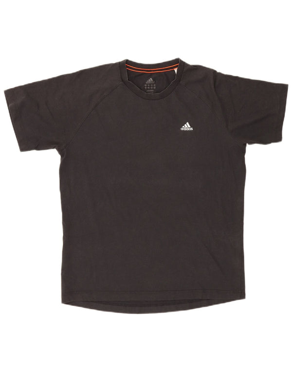 Adidas Mens Climalite Camiseta Top Médio Algodão Preto