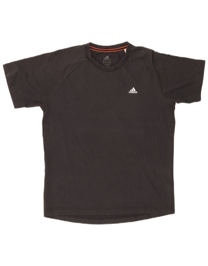 Adidas Mens Climalite Camiseta Top Médio Algodão Preto