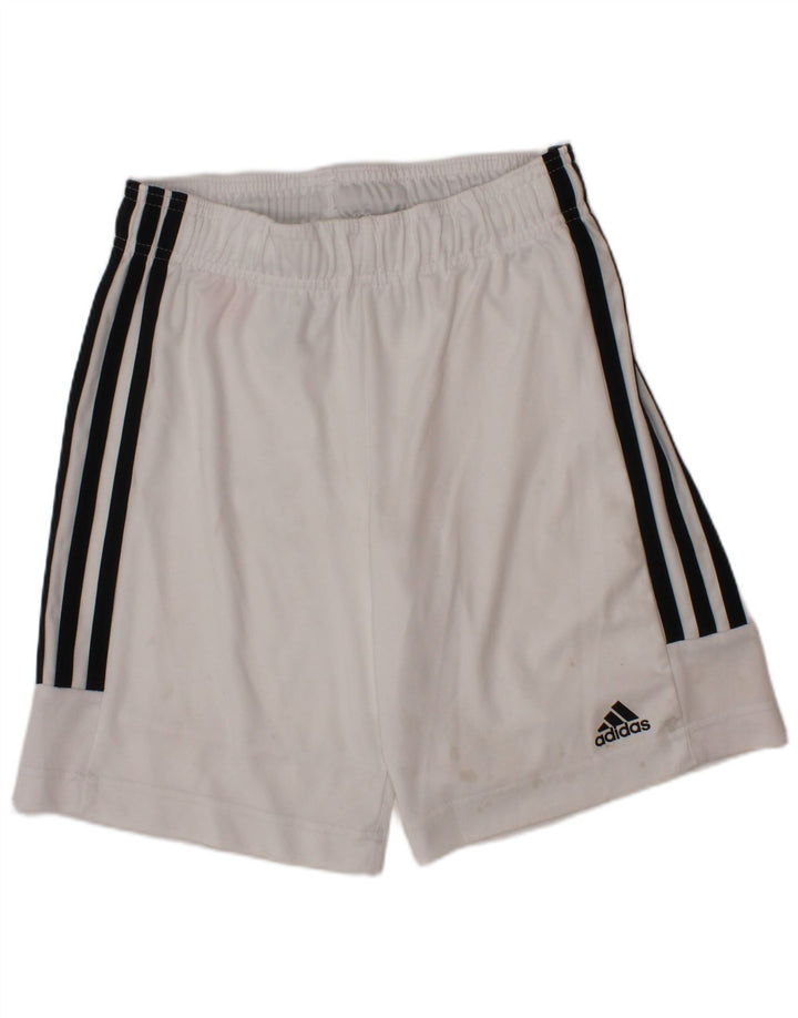 Shorts esportivos Adidas Aeroready para meninos 9-10 anos branco poliéster