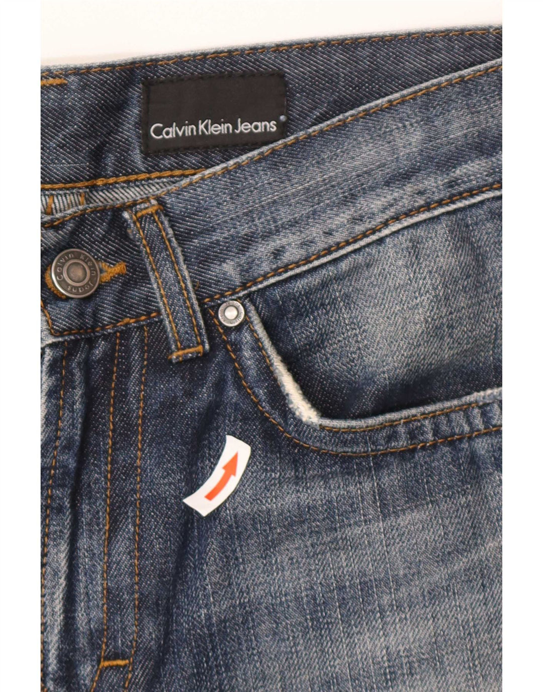 Calça jeans reta masculina Calvin Klein W28 L30 azul algodão