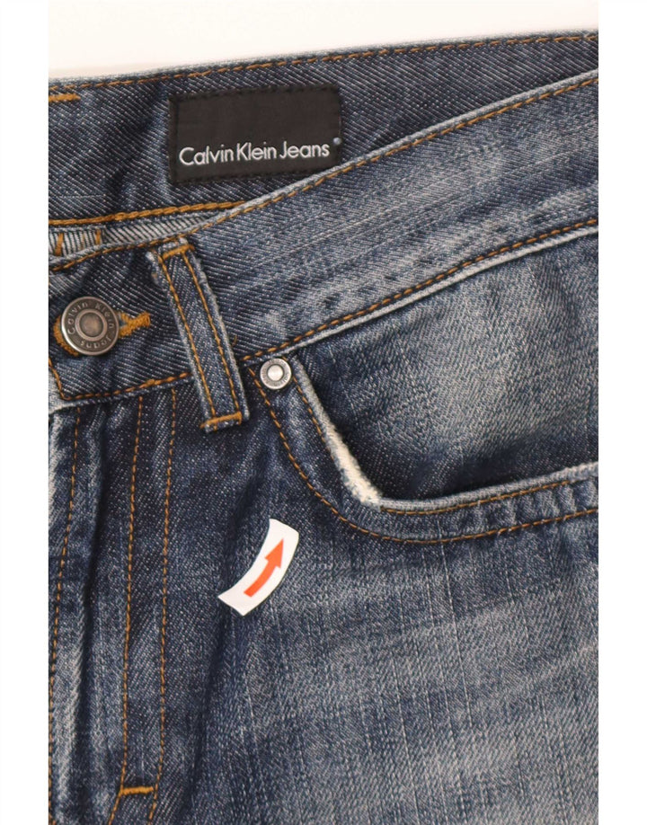 Calça jeans reta masculina Calvin Klein W28 L30 azul algodão