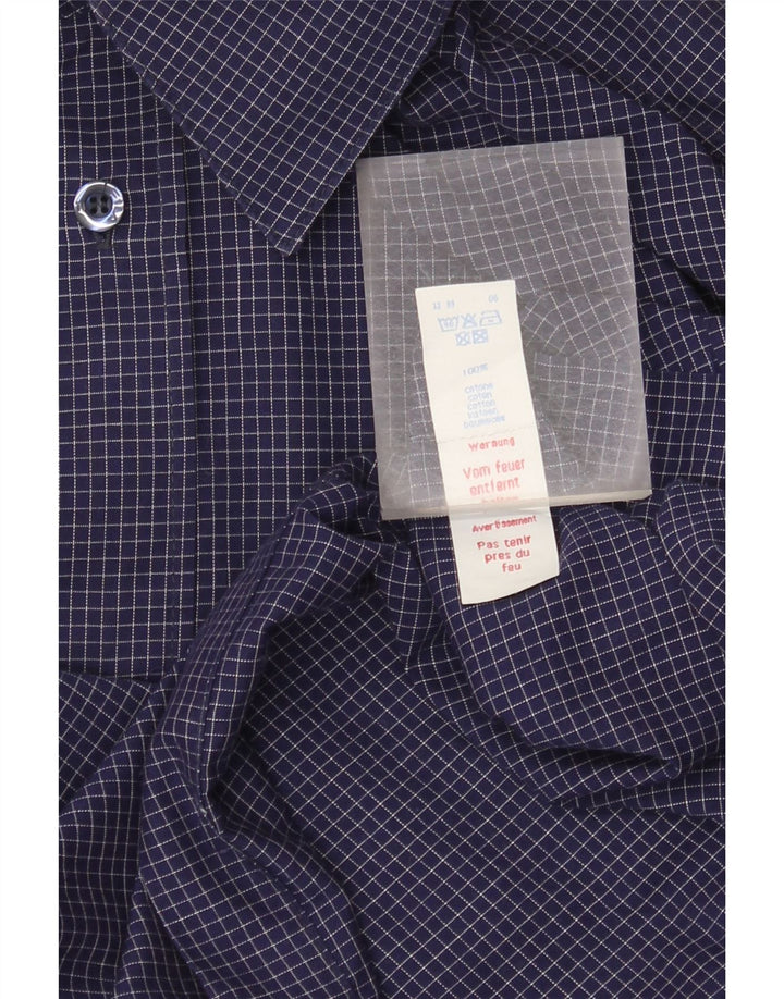 Camisa masculina Fila grande algodão guingão azul marinho