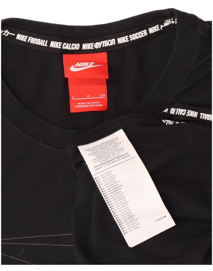 Camiseta Nike masculina gráfica top pequeno algodão geométrico preto