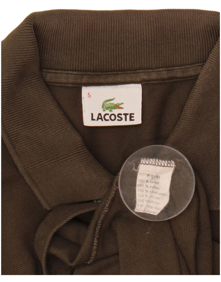 Camisa polo masculina Lacoste tamanho 5 grande algodão marrom