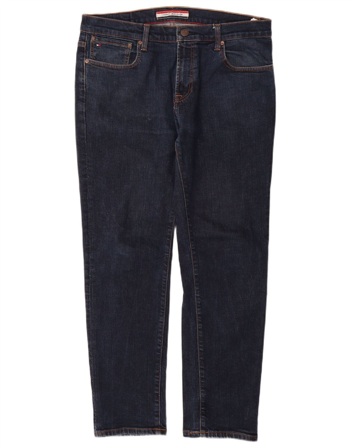 TOMMY HILFIGER Masculino Slim Jeans W34 L30 Azul Marinho Algodão