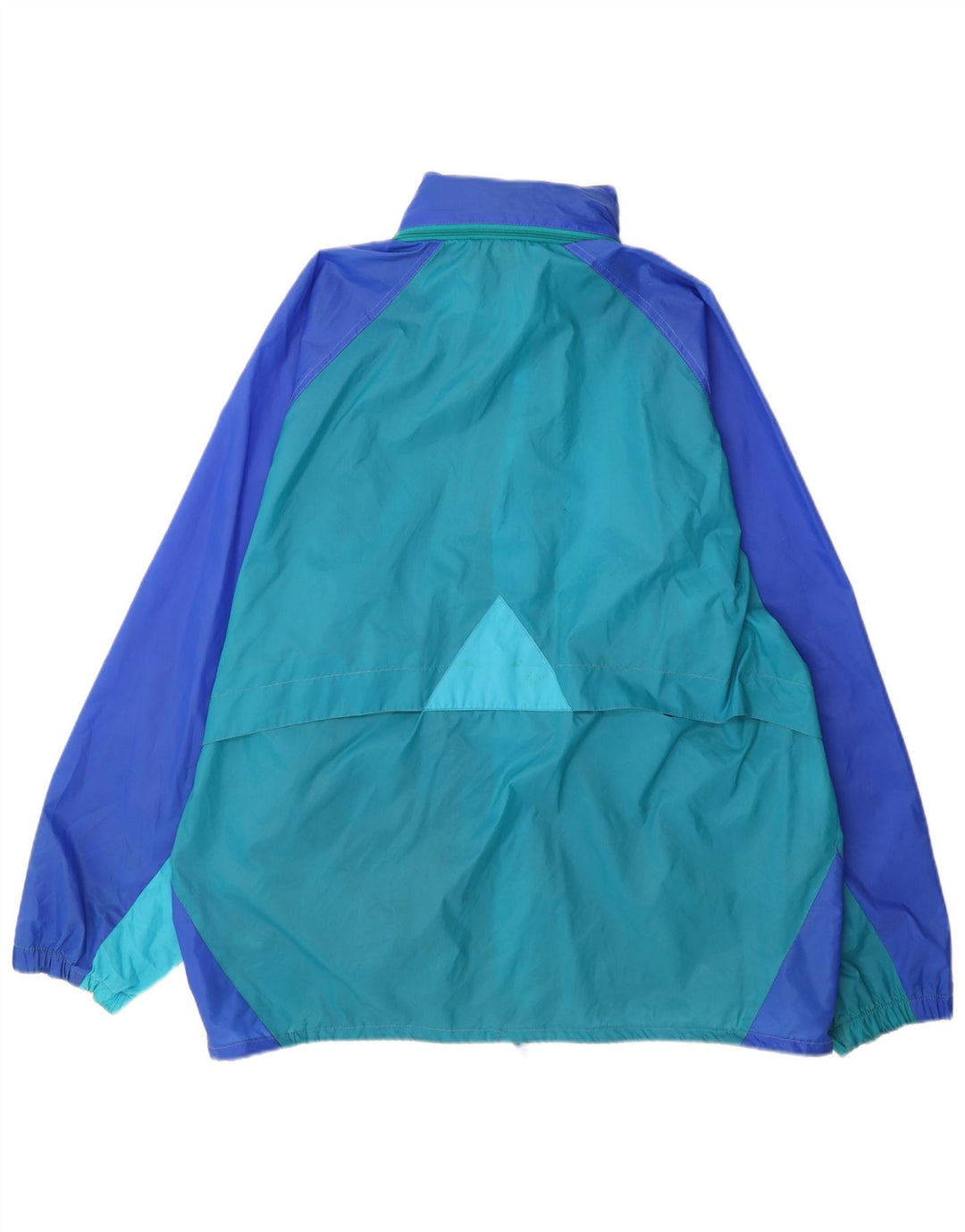 Jaqueta de chuva masculina com capuz K-Way UK 42 XL azul colorblock poliamida