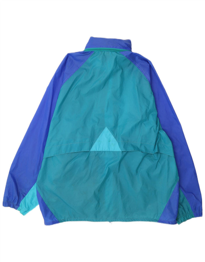 Jaqueta de chuva masculina com capuz K-Way UK 42 XL azul colorblock poliamida
