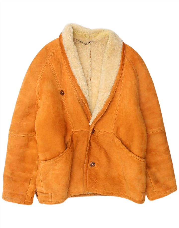 Jaqueta masculina VINTAGE Shearling IT 52 XL Bege Shearling