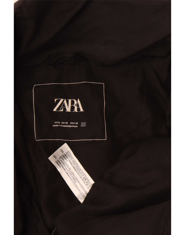 Zara Jaqueta feminina acolchoada de grandes dimensões Reino Unido 18 XL poliéster preto