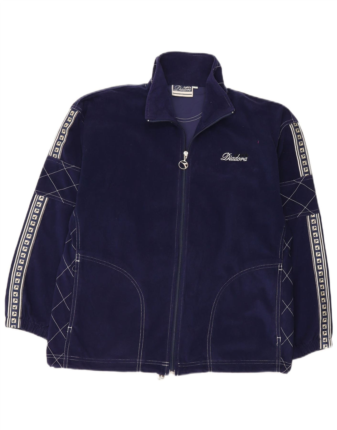 Diadora Mens Graphic Tracksuit Top Jaqueta Pequena Azul Poliéster