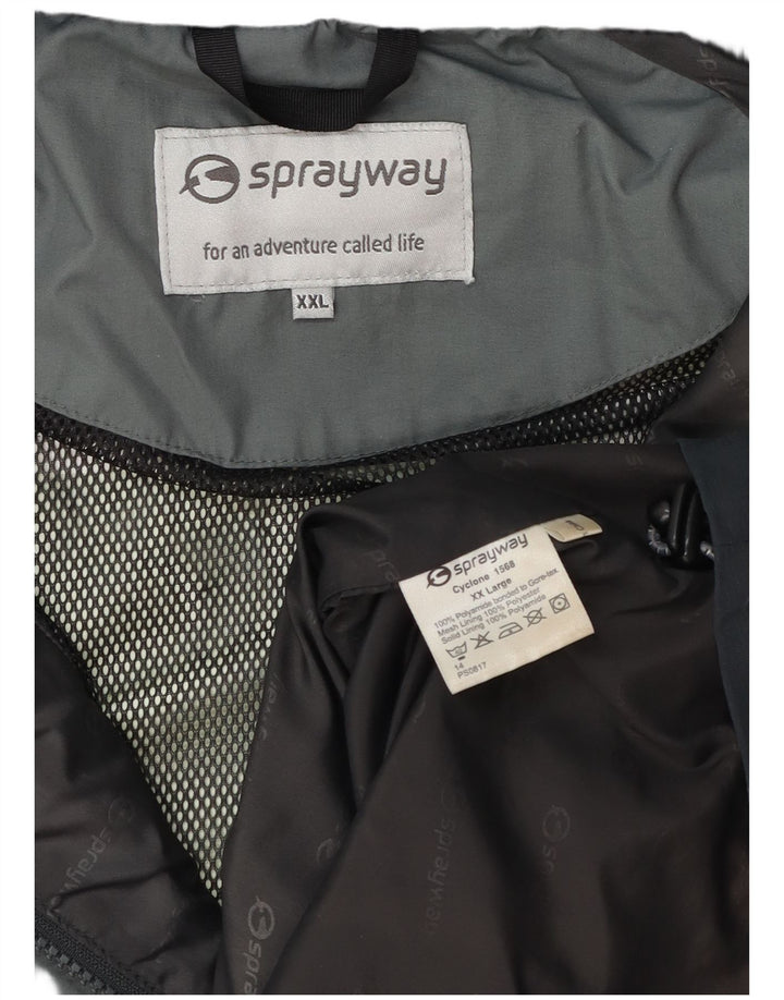 Jaqueta de chuva masculina Sprayway com capuz UK 44 2XL azul Colourblock poliamida