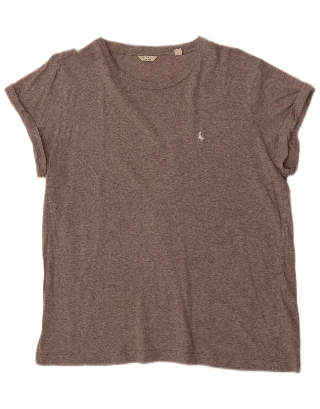 Camiseta feminina JACK WILLS UK 12 algodão cinza médio